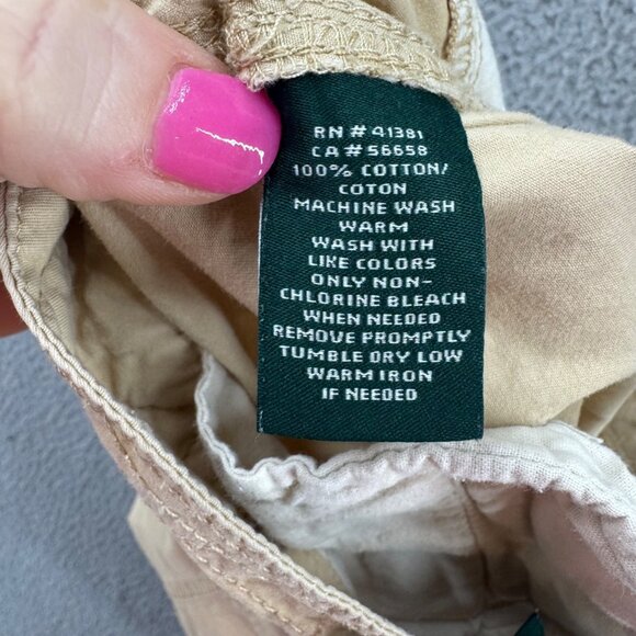 Lauren Ralph Lauren Jogger Pants Womens Khaki Beige Cotton Size 2 - Picture 6 of 12